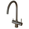 Смеситель для кухни 35k MIXLINE MLSS-0326BL трубчатый излив, подкл.к фильтру, ЧЕРНЫЙ ГРАФИТ (553826)