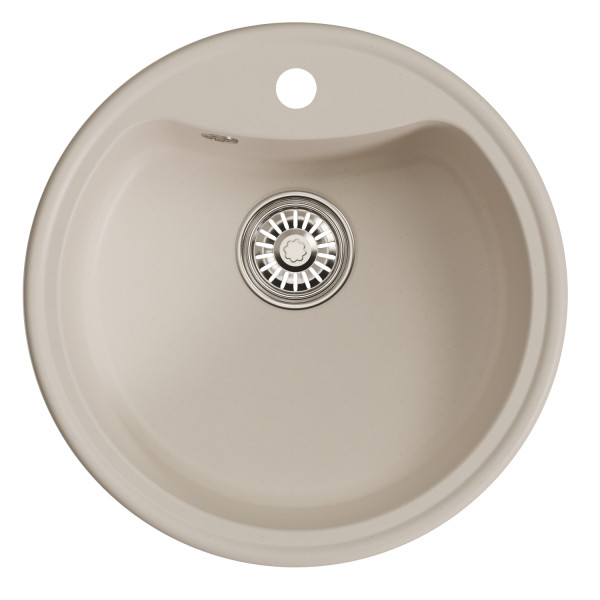 Мойкa MIXLINE ML-GM09 круглая белая (331) 510 мм (глуб. чаши 190) NEW (551801)