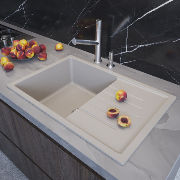 Мойка MIXLINE ML-GM19 с крылом белая (331) 750*500*200мм NEW (551986)