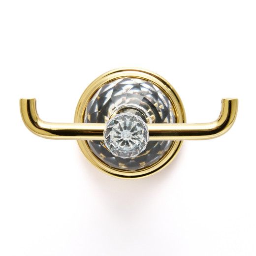 Крючок настенный для халатов и полотенец золотой с кристаллами SWAROVSKI BRAVAT (D7283G-SW)