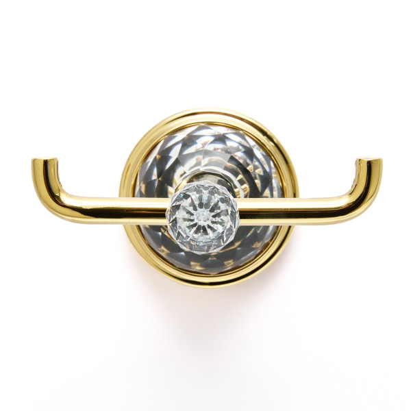 Крючок настенный для халатов и полотенец золотой с кристаллами SWAROVSKI BRAVAT (D7283G-SW)