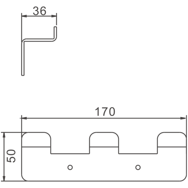 Планка с 3-мя крючками BELZ цвет: золото (PVD-покрытие) (B9003-5)