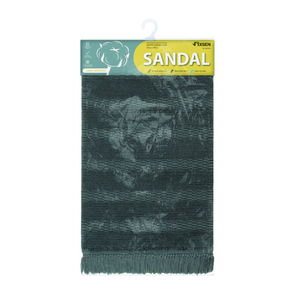 Коврик для ванной 1-ый Fixsen SANDAL, серый, 50х80см (FX-8020K)