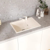 Мойкa MIXLINE МЛ-ГМУ06 (ML-GMU06) УЛЬТРА с крылом, белый камень, 600*420 мм (глуб. чаши 170) (556729)