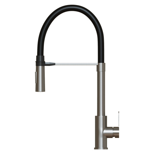Смеситель для кухни 35k MIXLINE МЛНС-0402 (MLSS-0402) черный гибкий излив магнит, п/гайку САТИН (556020)