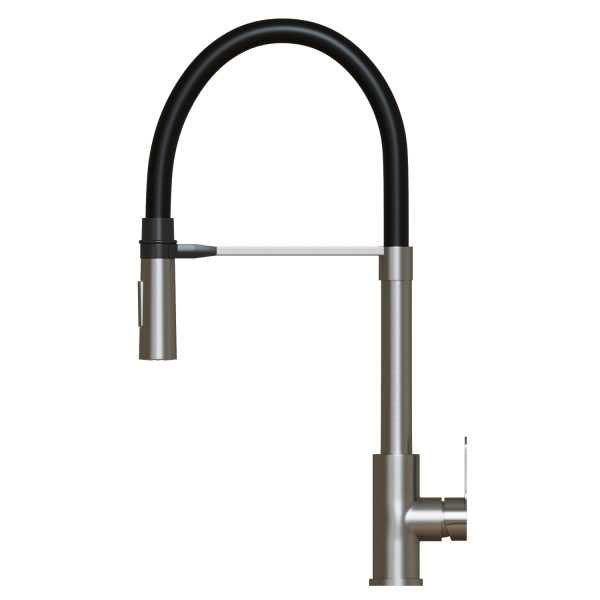 Смеситель для кухни 35k MIXLINE МЛНС-0402 (MLSS-0402) черный гибкий излив магнит, п/гайку САТИН (556020)