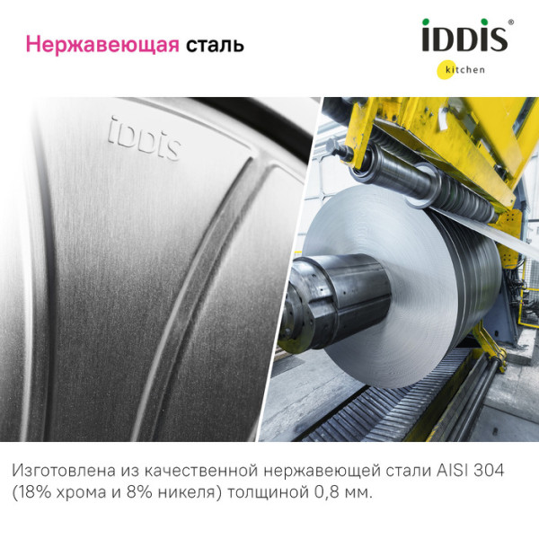 Мойка IDDIS Mate нерж. сталь, графит, 446*446 (MAT44GMi77)