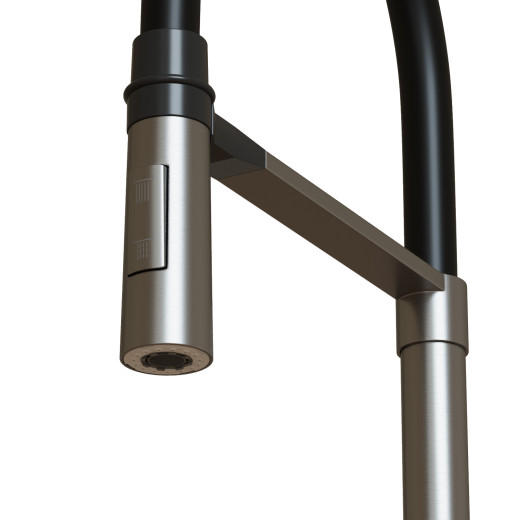 Смеситель для кухни 35k MIXLINE МЛНС-0402 (MLSS-0402) черный гибкий излив магнит, п/гайку САТИН (556020)