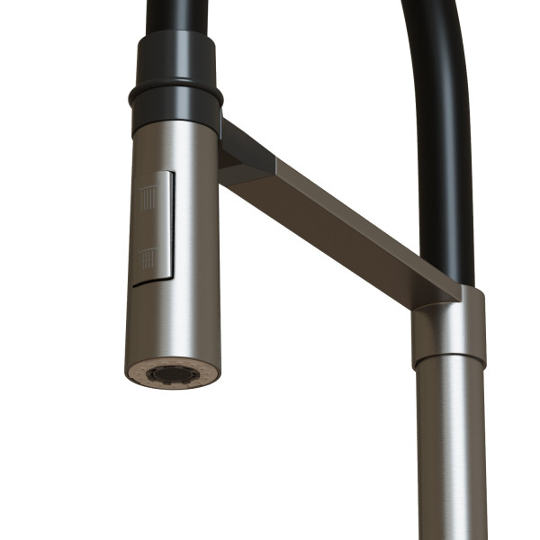 Смеситель для кухни 35k MIXLINE МЛНС-0402 (MLSS-0402) черный гибкий излив магнит, п/гайку САТИН (556020)