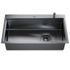 Мойка настол.монтаж MIXLINE ПРО 78х48 (1,0) вып 3 1/2" с ФАСКОЙ 21,5см с сиф.(ч граф дек)+доз+кол+р/д (558473)