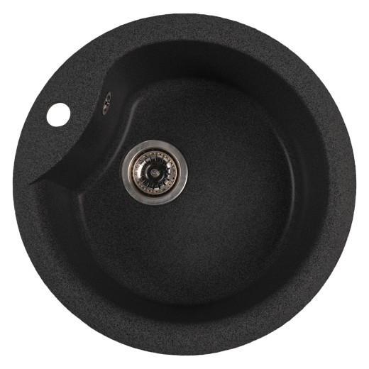 Мойкa MIXLINE МЛ-ГМС101 (ML-GMS101) СТАНДАРТ круглая, черный (308), 480 мм (глуб. чаши 190) (558080)