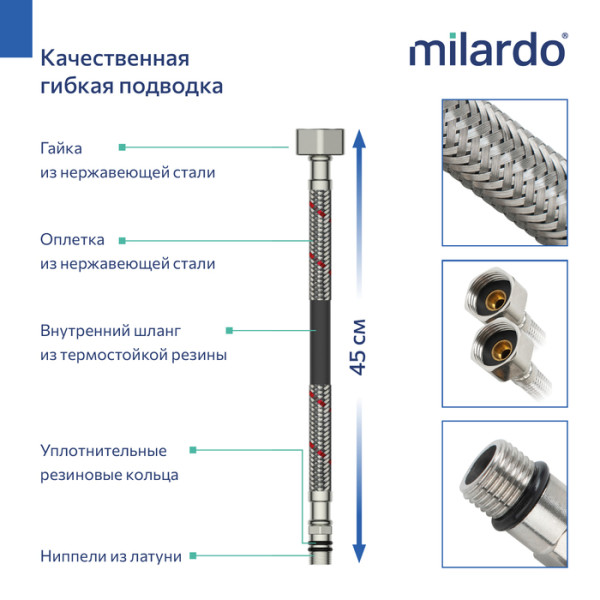 Cмеситель для умывальника Milardo Макс (Maks) хром глянцевый (MAKSB00M01)
