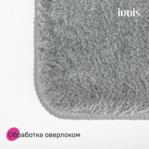 Коврик для ванной комнаты с вырезом, 50х50, микрофибра, серый, IDDIS, BTLT02Mi12