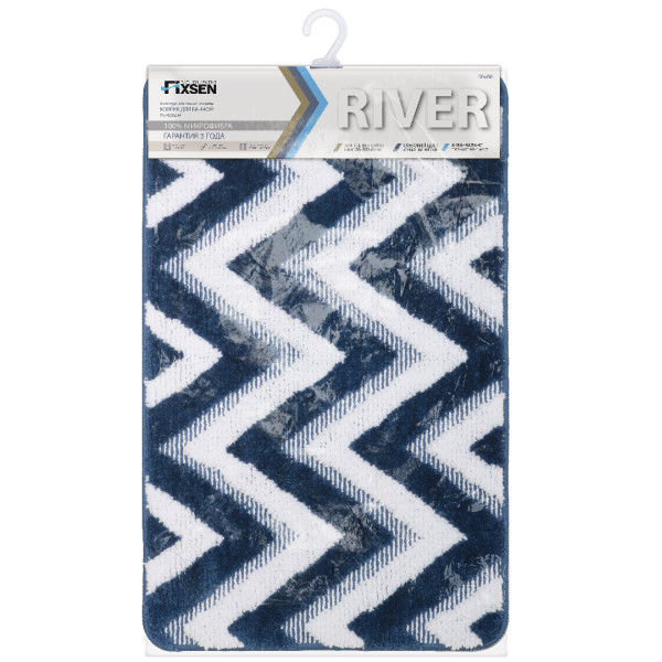 Коврик для ванной Fixsen River темно-синий 50х80 см. ( FX-5004M)