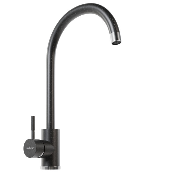 Смеситель для кухни MIXLINE ML-GS15 35к (308) черный высок. излив (550689)