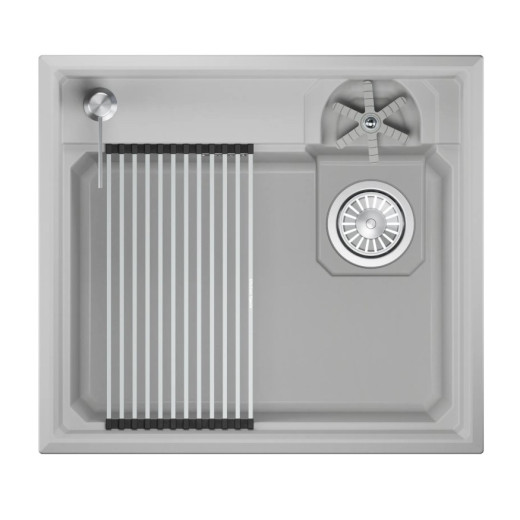 Кухонная мойка GRANULA KITCHEN SPACE RINZER кварц (5807R, АРКТИК)