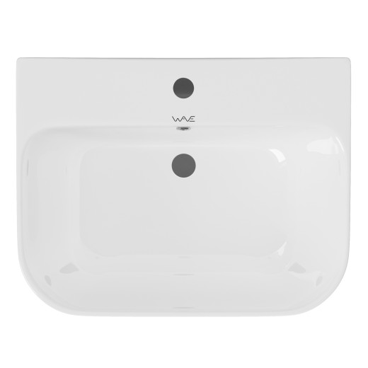Умывальник-моноблок WAVE ЭЛИТ1/ELITE1 550*435*835 ш*г*в, с хром переливом, белый, прямоуг (557857)