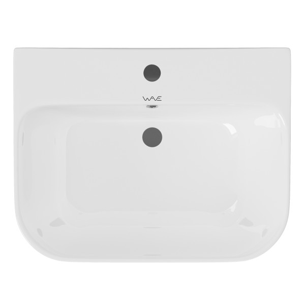 Умывальник-моноблок WAVE ЭЛИТ1/ELITE1 550*435*835 ш*г*в, с хром переливом, белый, прямоуг (557857)