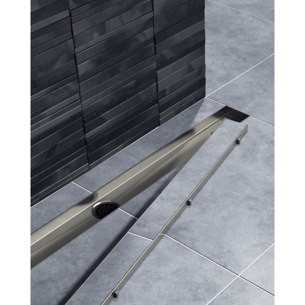 Душевой лоток TIMO Drain System 700 с двусторонней панелью "plate" под плитку, черное золото (DS230207/18)