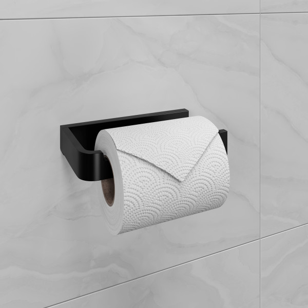 Держатель для туалетной бумаги Lemark SMOOTH LINE открытый, чёрный матовый (9722008)