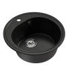 Мойкa MIXLINE ML-GM11 круглая ультра-черная (344) 500мм (глуб. чаши 180) NEW (551829)