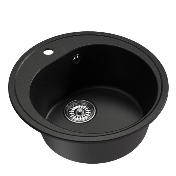 Мойкa MIXLINE ML-GM11 круглая ультра-черная (344) 500мм (глуб. чаши 180) NEW (551829)