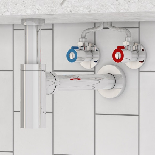 Кран угловой IDDIS Optima Home с отражателем, 1/2; 1/2, кран-букса, нержавеющая сталь, 2 шт (910S0Z5C2CZ)