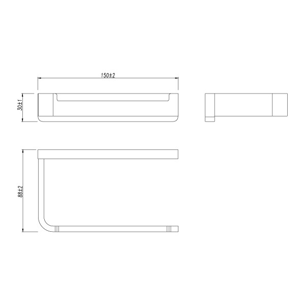Держатель для туалетной бумаги Lemark SMOOTH LINE открытый, графит (9726009)