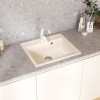 Мойкa MIXLINE МЛ-ГМУ04 (ML-GMU04) УЛЬТРА прямоугольная, белый камень, 565*495 мм (глуб. чаши 175) (556722)