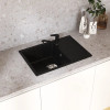 Мойкa MIXLINE МЛ-ГМУ06 (ML-GMU06) УЛЬТРА с крылом, черный камень, 600*420 мм (глуб. чаши 170) (556732)