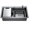 Мойка настол.монтаж MIXLINE ПРО 78х48 (1,0) вып 3 1/2" с ФАСКОЙ 21,5см с сиф.(ч граф дек)+доз+кол+р/д (558473)