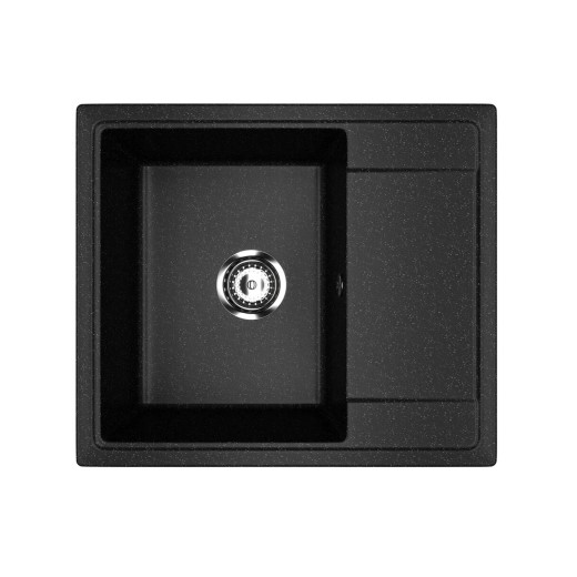 Мойкa MIXLINE МЛ-ГМУ05 (ML-GMU05) УЛЬТРА с крылом, черный камень, 575*495 мм (глуб. чаши 190) (556728)