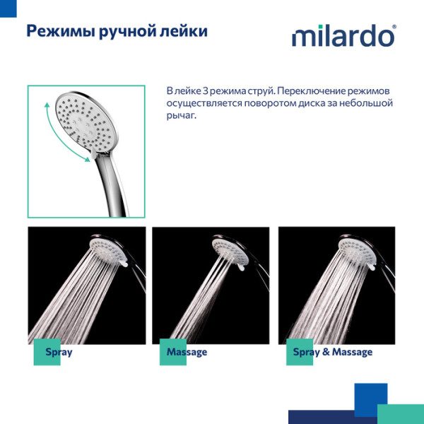 Смеситель для ванны Milardo Azure глянцевый хром (AZUSB00M02)