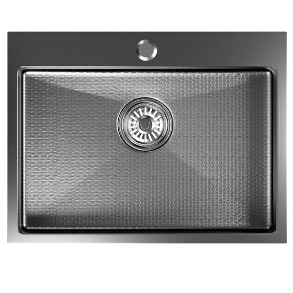 Кухонная мойка 60х45 вып 3 1/2 MIXLINE PRO 22см с сифоном черный графит НАНО (552933)