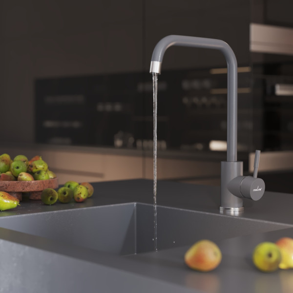 Смеситель для кухни MIXLINE ML-GS12 35к (342) графит высок. излив (550662)