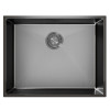 Мойка подст.монтаж MIXLINE ПРО 53х43 (3,0) вып 3 1/2" 22см с сифоном (черный графит НАНО декор) (557734)
