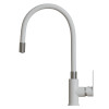 Смеситель для кухни 35к MIXLINE ML33-098 "City White" гибкий излив, б/отв, боковая ручка (553228)
