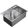 Мойка настол.монтаж MIXLINE ПРО 60х45 (1,0) вып 3 1/2" с ФАСКОЙ 21,5см с сиф.(сатин дек)+доз+кол+корз (558469)