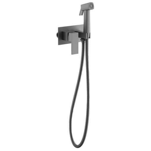 Смеситель BELZ с гигиенической лейкой оружейная сталь (B55808-3)