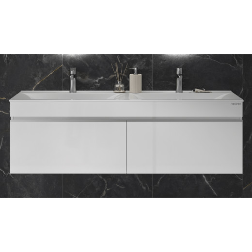 Тумба подвесная Velvex Pulsus 140 белая под раковину rkPUL.140-81 (Pulsus) (tp.PUL.PUL.140.2Y белый глянец)