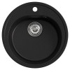 Мойкa MIXLINE ML-GM11 круглая ультра-черная (344) 500мм (глуб. чаши 180) NEW (551829)