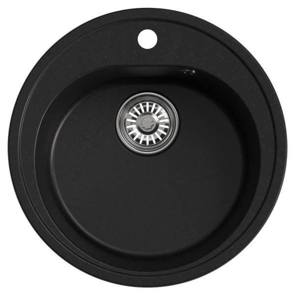 Мойкa MIXLINE ML-GM11 круглая ультра-черная (344) 500мм (глуб. чаши 180) NEW (551829)
