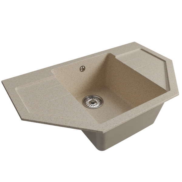 Мойка MIXLINE ML-GM24 угловая с крылом, бежевая (328), 790*490*200мм (552055)