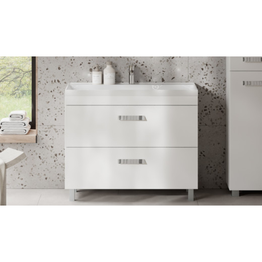 Тумба напольная Velvex Orlando 100 белый матовый под раковину rkCla.100-81 (Classica) (tn.ORL.CLA.100.2Y белый матовый)