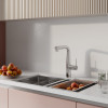 Смеситель для кухни IDDIS Pure с фильтром и выдвижным изливом, хром (PURSBPFi05N)