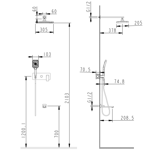 Душевая система Fmark (FS8750-3A)