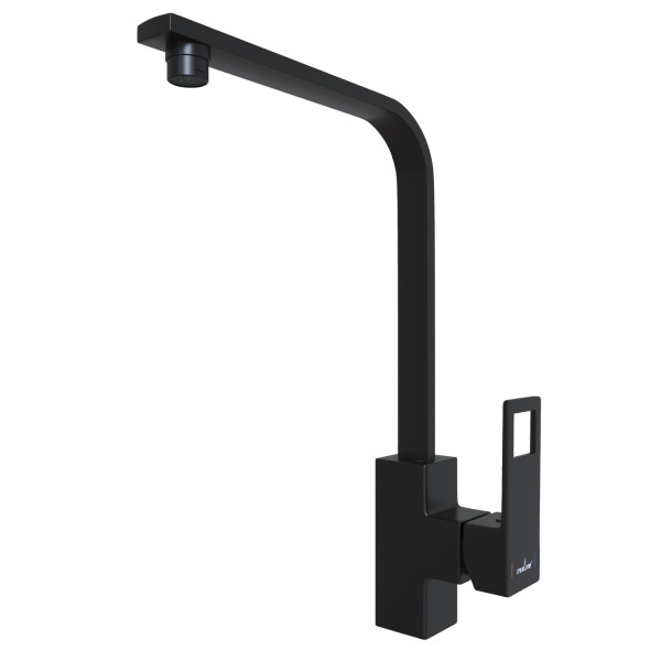 Смеситель для кухни 35k MIXLINE ML34-032 "Solo Black" высокий излив, боковая ручка (553196)