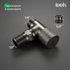 Кран угловой IDDIS Оптима Хоум (Optima Home) с отражателем, вынос 2 см, 1/2; 1/2, кран-букса, латунь, графит (910B1A6C2GMZ)