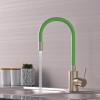 Смеситель для кухни 35k MIXLINE MLSS-0325 ЗЕЛЕНЫЙ гибкий силиконовый излив (542380)