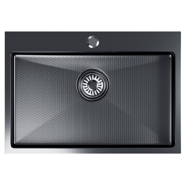 Кухонная мойка 65х45 вып 3 1/2 MIXLINE PRO 22см с сифоном черный графит НАНО (552937)